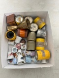Box Lot Thimbles + film canisters