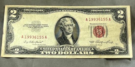 1953 Red Seal $2.00 Banknote