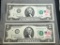 2- 1976 First Day Issue $2.00 Notes, w/ sequential serial numbers