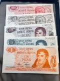 Argentina 5 Piece Peso Type Banknote Set, UNC