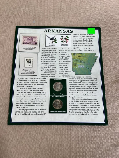 Arkansas State Quarter set w/ stamps