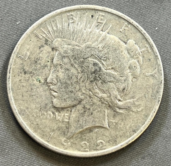 1922 Peace Silver Dollar, 90% Silver