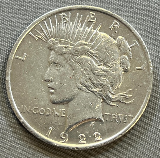 1922 Peace Silver Dollar, 90% Silver
