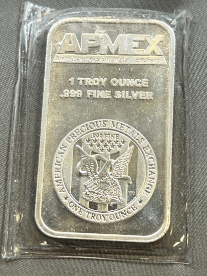 Apmex One Troy Ounce .999 Silver Bar, Sigma Tested.
