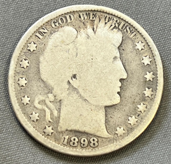 1898 Barber Half Dollar, 90% Silver