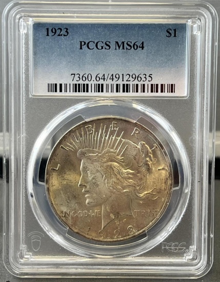 1923 Peace Dollar in PCGS MS64 Holder