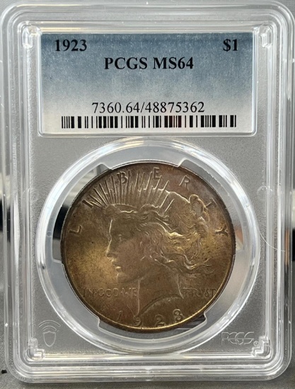 1923 Peace Dollar in PCGS MS64 Holder