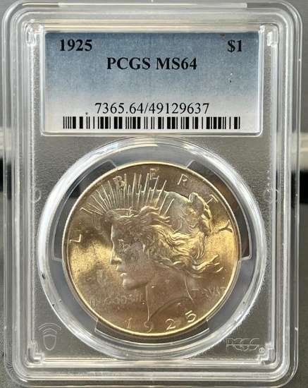 1925 Peace Dollar in PCGS MS64 Holder