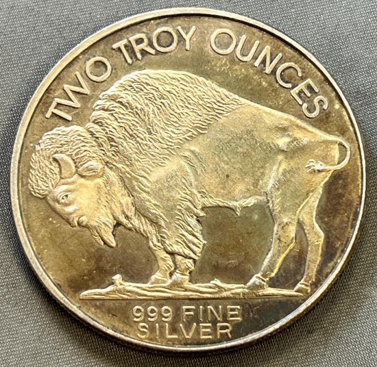 TWO (2) Troy Ounce .999 Silver Round, SIGMA TESTED