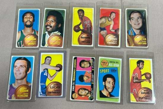 1970 - 71 Basketball Tall boys lot of 10 w/ Lucas, Jabbar