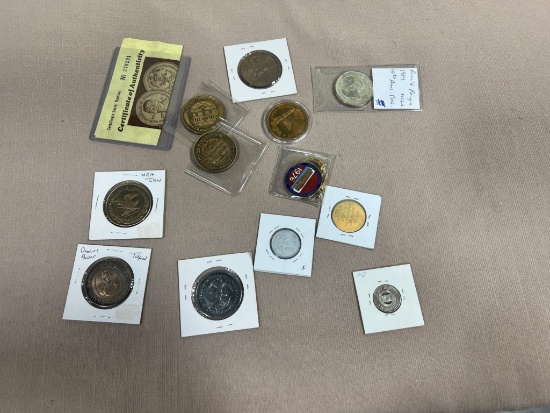 Token lot of 12 including NRA, Masons, NY Transit, Columbus Zoo