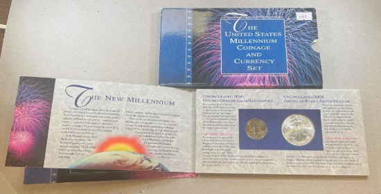 2000 United States Millenium Coinage & Currency Set w/ 2000 Silver Eagle