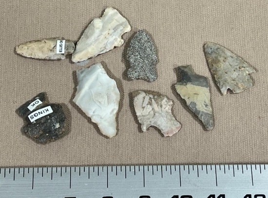 Arrowheads Artifacts 8 Points Kings Co. Oklahoma