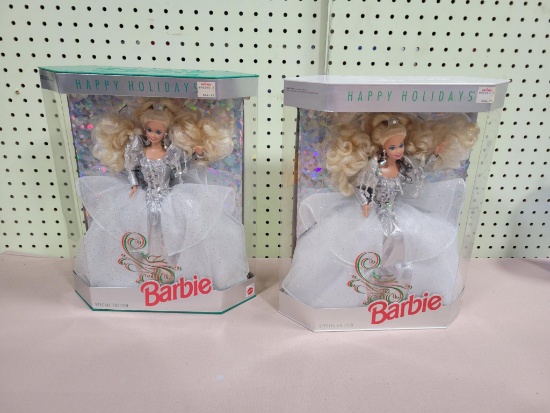 2- Happy Holidays Barbie's in original package