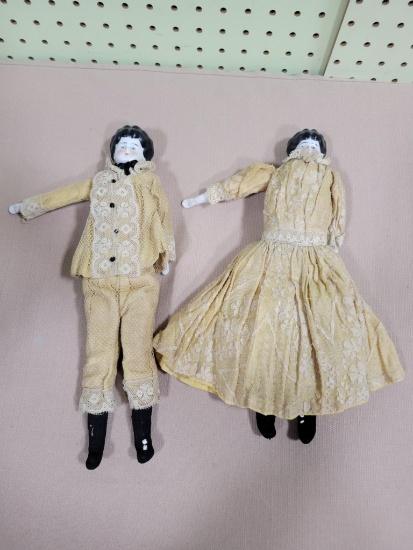 2- Vintage Porcelain Faced Dolls