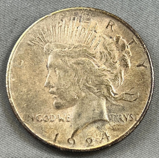 1924 Peace Silver Dollar, 90% Silver