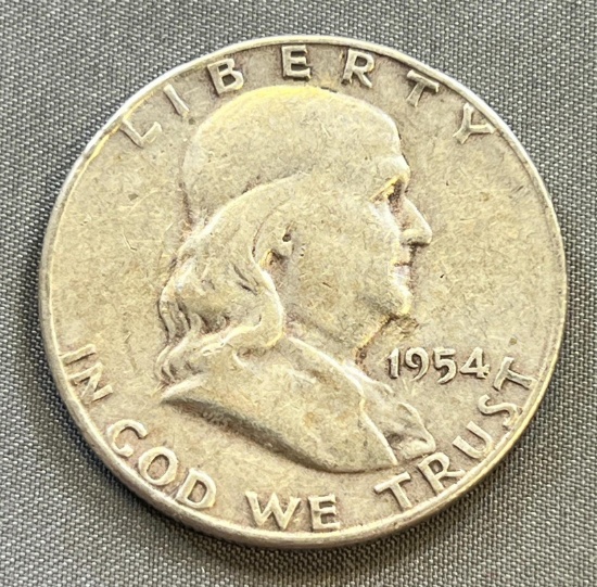 1954-S Franklin Half Dollar, 90% silver