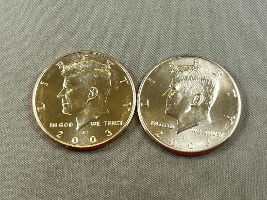 2003 P and D UNC Kennedy Half Dollar