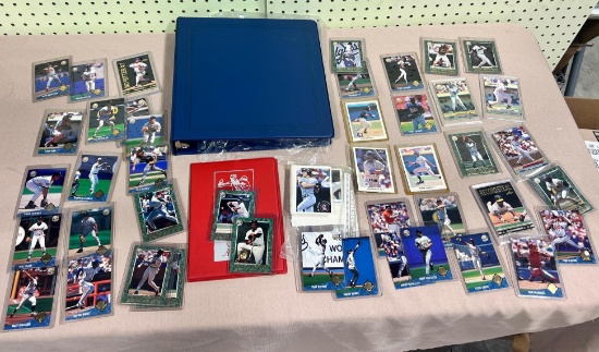 Baseball card lot + supplies Frank Thomas Leaf RC + Griffey, others