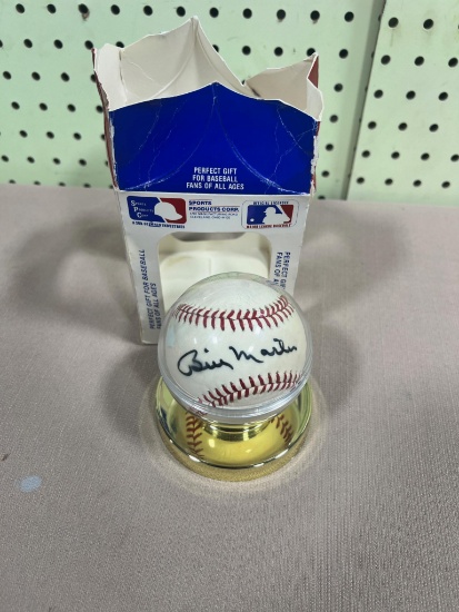 Bill Marton Autogrpahed Baseball in Holder, SEE NOTES