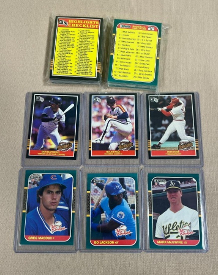 1987 Donruss Rookies complete 1985 Donruss Highlights Bo, Maddux, Rose, Ryan