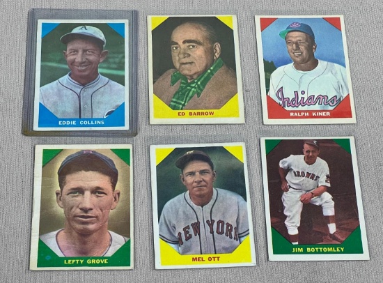 1960 Fleer Baseball lot of 6 Collins (crease), Grove (poor)
