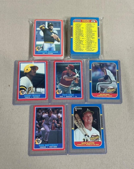 1987 Fleer Hottest Star, 1986 Donruss Highlights complete Rose, Ryan Bonds