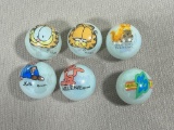 Jabo Classic Marbles produces prior to 2007 Reno OH Lot of 6, 1 in. Garfield 25th Anniv.