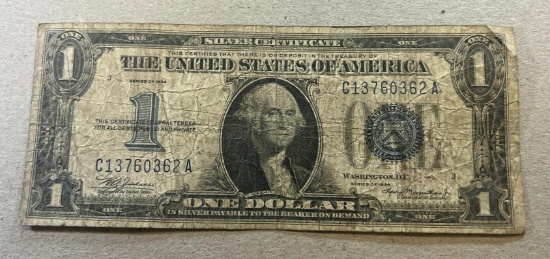 1934 Funnyback Silver Certificate