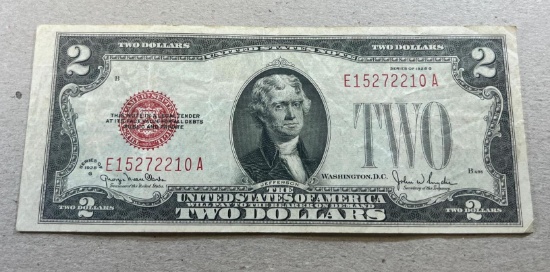 1928G Red Seal $2.00 United States Banknote