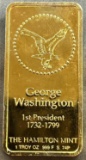 The Hamilton Mint George Washington .999 One Troy Ounce Silver Bar, Sigma Tested