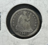 1845 Seated Liberty Half Dime