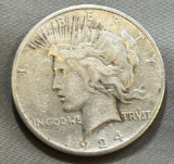 1924-S Peace Silver Dollar, 90% Silver