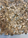 25 pounds of asst. Wheat Cents, some Indianheads noticed in pics