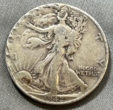 1942 US Walking Liberty Half Dollar, 90% Silver