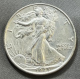 1943 US Walking Liberty Half Dollar, 90% Silver