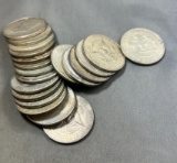 20- 40% Silver Kennedy Half Dollars w/ coin tube, sells times the money