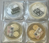 4- American Mint Collector's Tokens, Silver and Gold certificate series