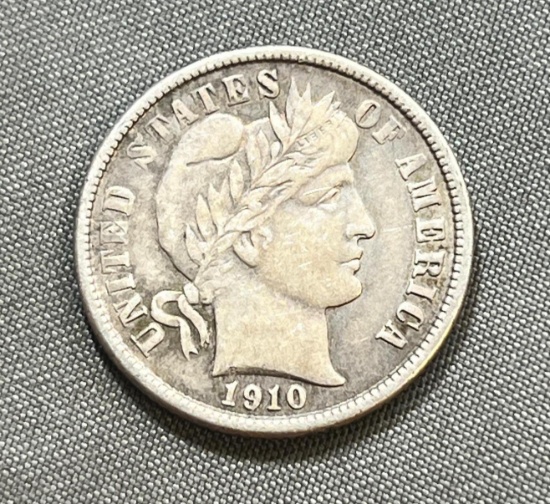 1910 Barber Dime, Nice looking coin