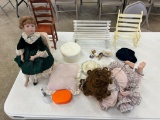 2 Dolls and Doll Furniture