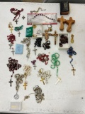 Rosaries - Large lot and additional religious items