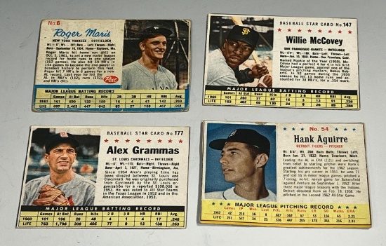 Post Baseball lot 1961 - 1963 w/ Roger Maris, Willie McCovey, Grammas and Aguirre - Condition var...