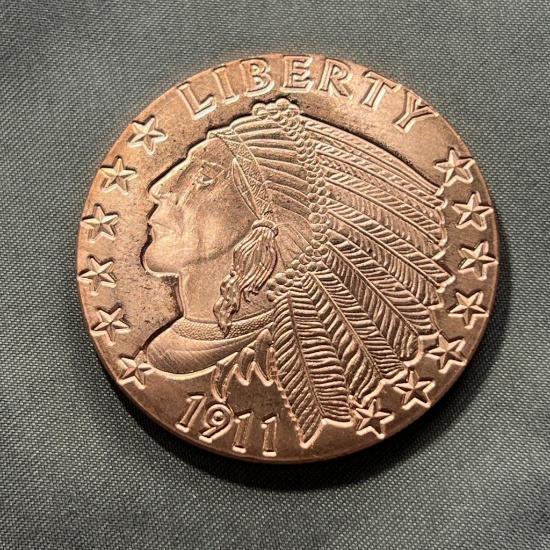ONE OUNCE .999 COPPER ROUND