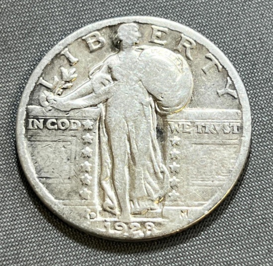 1928-D Standing Liberty Quarter, 90% Silver