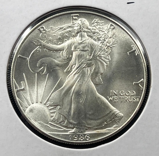 KEY DATE 1986 US Silver Eagle .999 silver, UNC