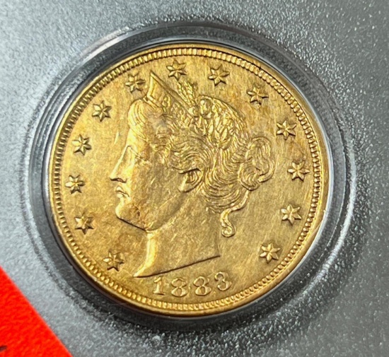 1883 No Cents Liberty V Nickel, First Year, Racketeer Version