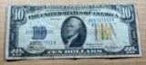 1934A $10.00 North Africa Yellow Seal Silver Certificate
