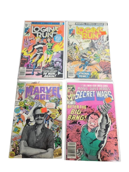 Marvel Comics lot of 4 including: Logan's Run, Marvel Age, Secret Wars