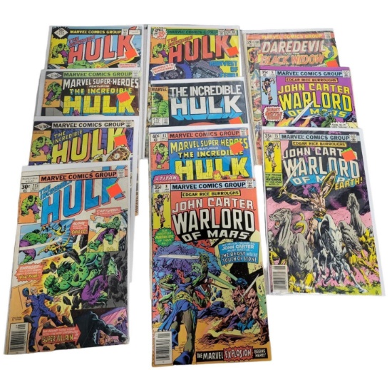 Marvel Comics lot of 11 including: Hulk and John Carter