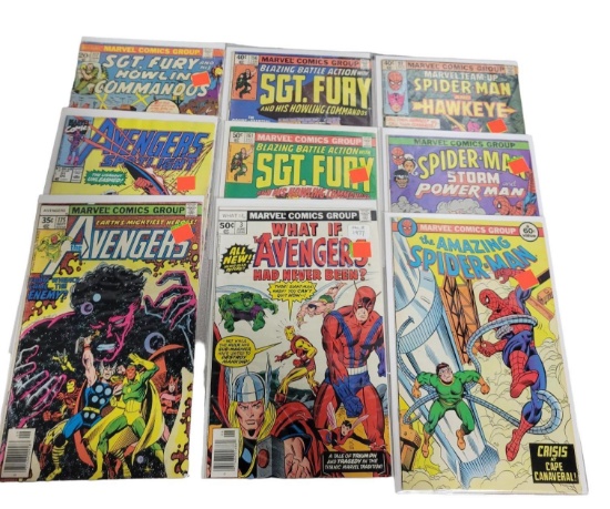 Marvel Comics lot of  9 including: SGT Fury, Avengers and more